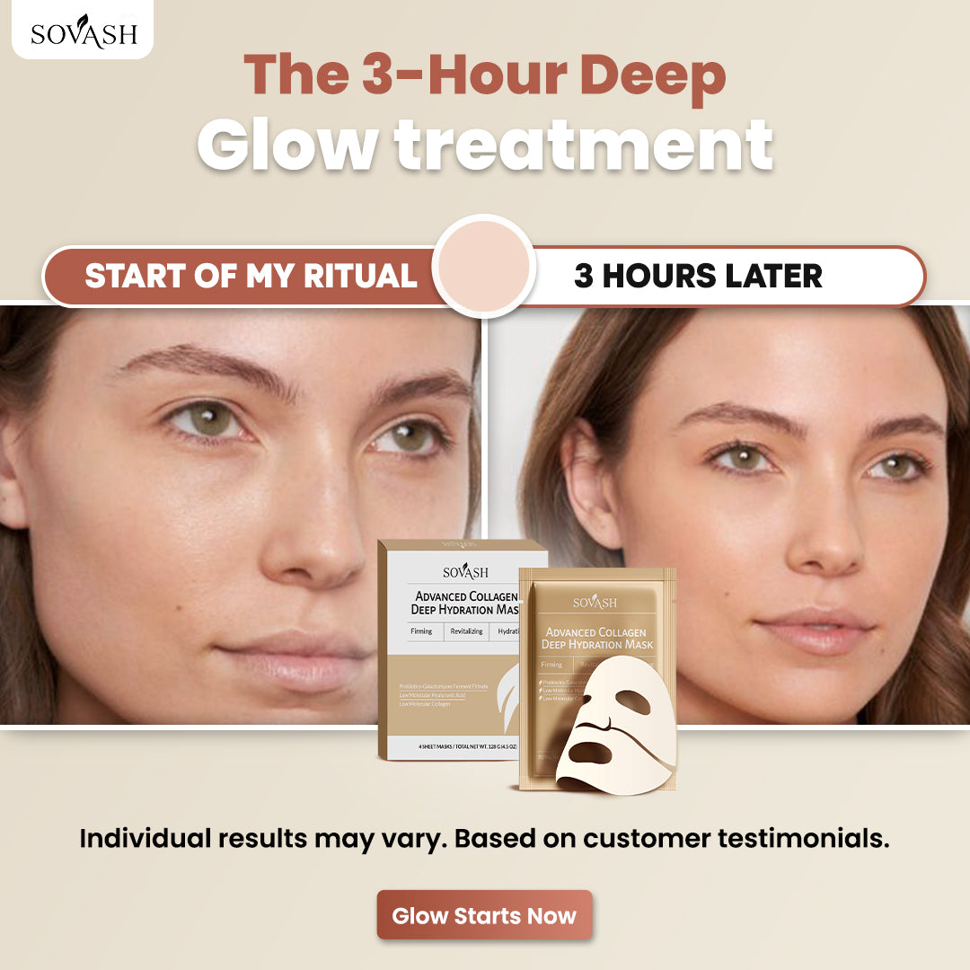 SOVASH Collagen Deep Hydration Mask 4-sheet pack – firming and hydrating skincare