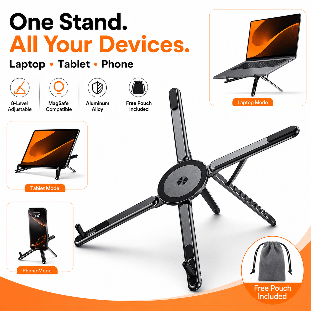 3-in-1 Magnetic Aluminum Stand – Tech Accessories by SOVASH