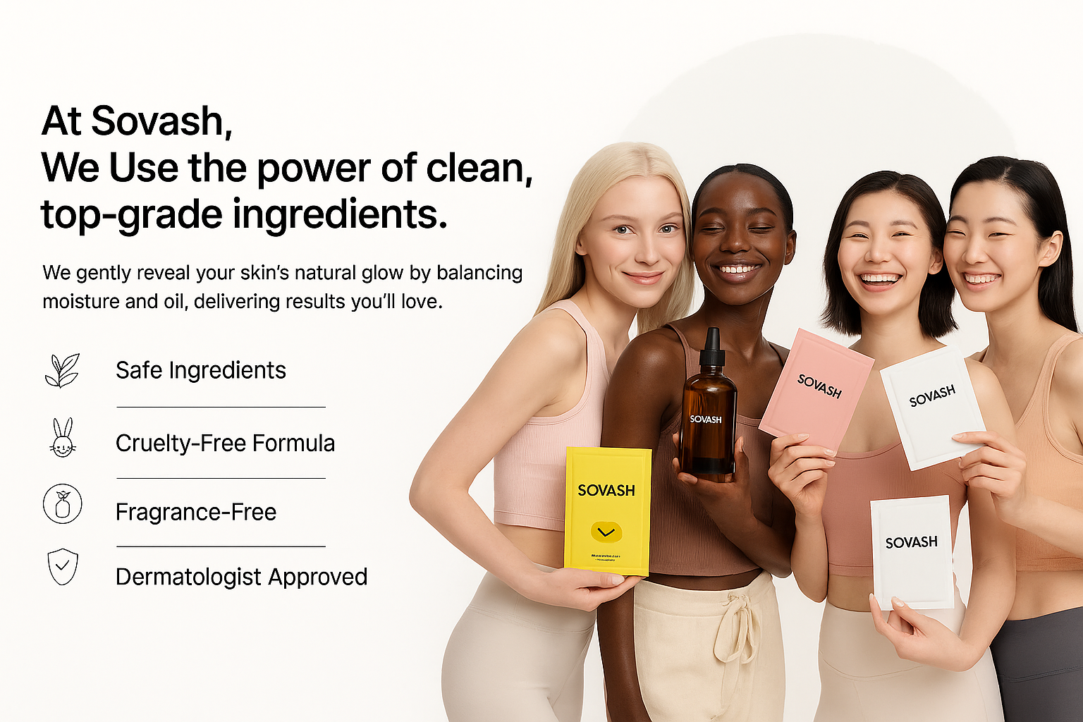 Model applying SOVASH Advanced Collagen Deep Hydration Mask – luxury skincare product