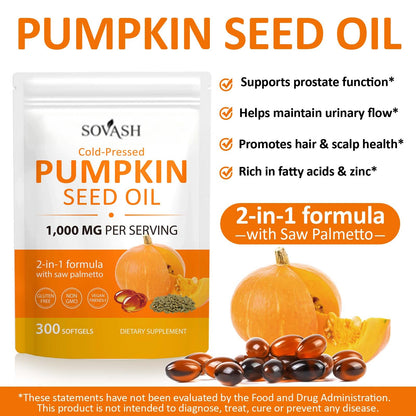 Pumpkin Seed Oil Capsules – Cold-Pressed 1000 mg Supplement