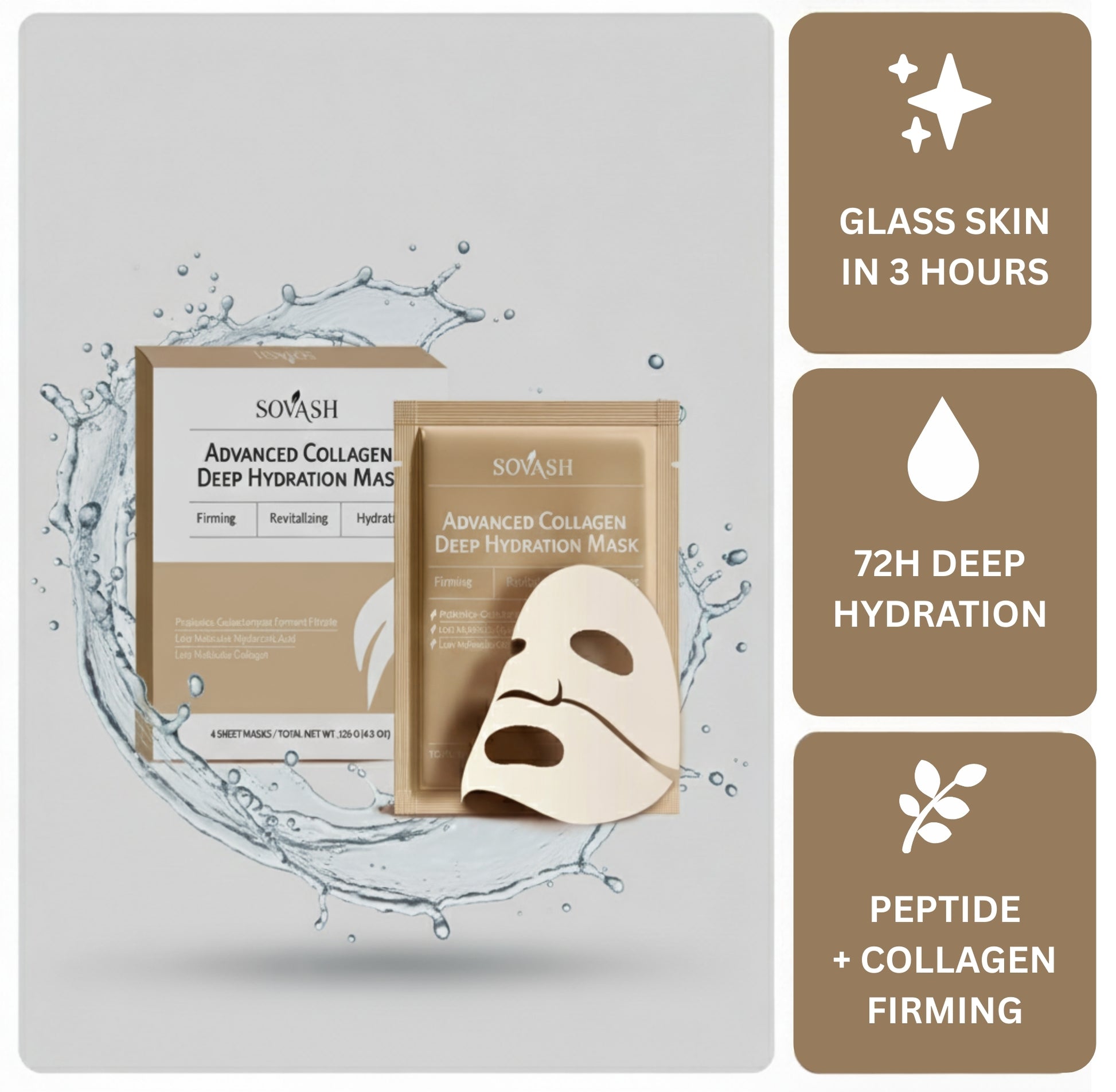 Advanced Collagen Deep Hydration Mask (4 Pcs) | SOVASH – by SOVASH