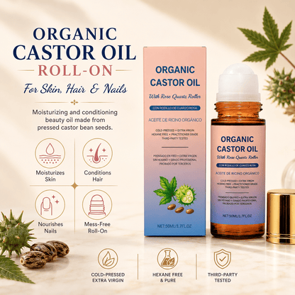 Organic Castor Oil Rose Quartz Roll-On – Skincare by SOVASH
