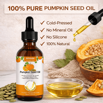 Organic Pumpkin Seed Hair Oil – Cold - Pressed for Growth & Scalp Care – Haircare by SOVASH