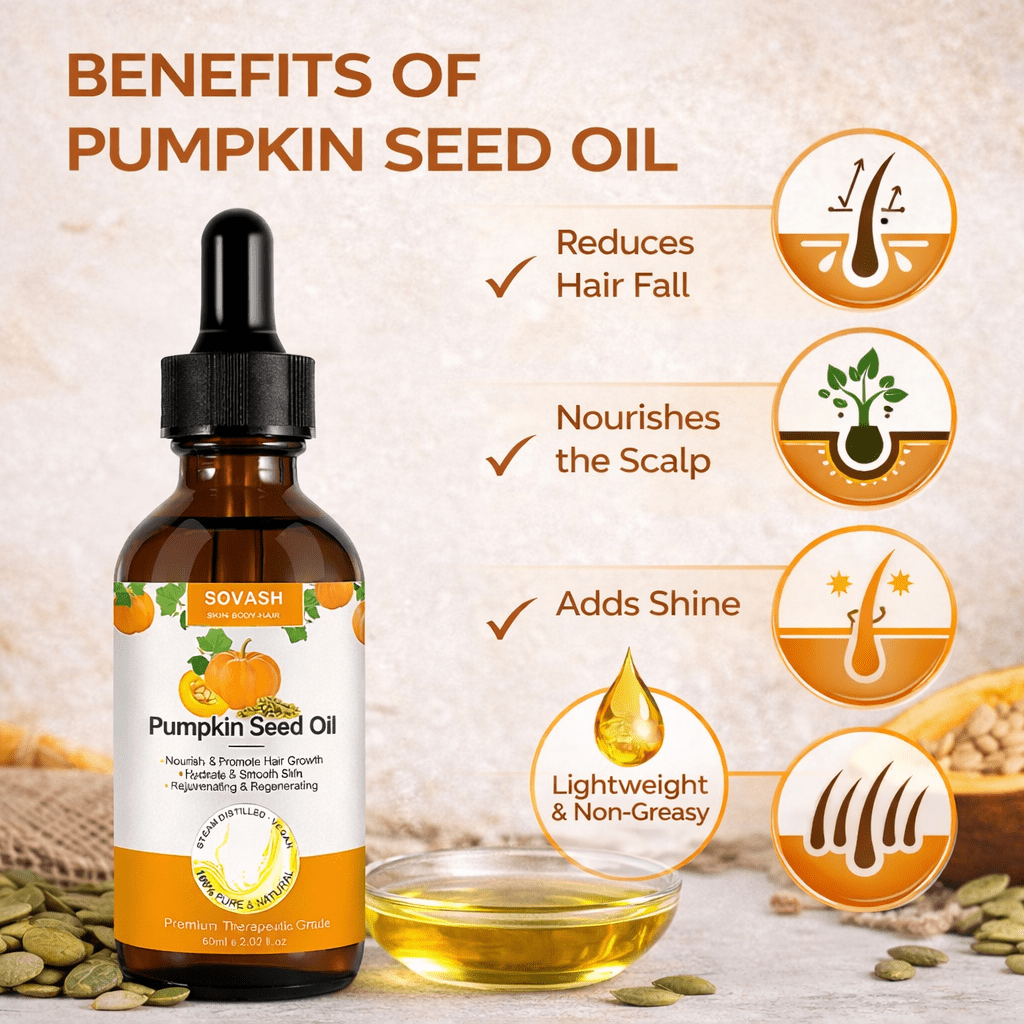 Organic Pumpkin Seed Hair Oil – Cold - Pressed for Growth & Scalp Care – Haircare by SOVASH