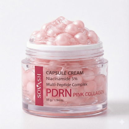 PDRN Pink Collagen Capsule Cream - Deep Hydrating Face Moisturizer with Salmon DNA & Hyaluronic Acid – Skincare by SOVASH