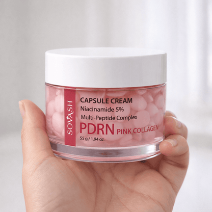 PDRN Pink Collagen Capsule Cream - Deep Hydrating Face Moisturizer with Salmon DNA & Hyaluronic Acid – Skincare by SOVASH
