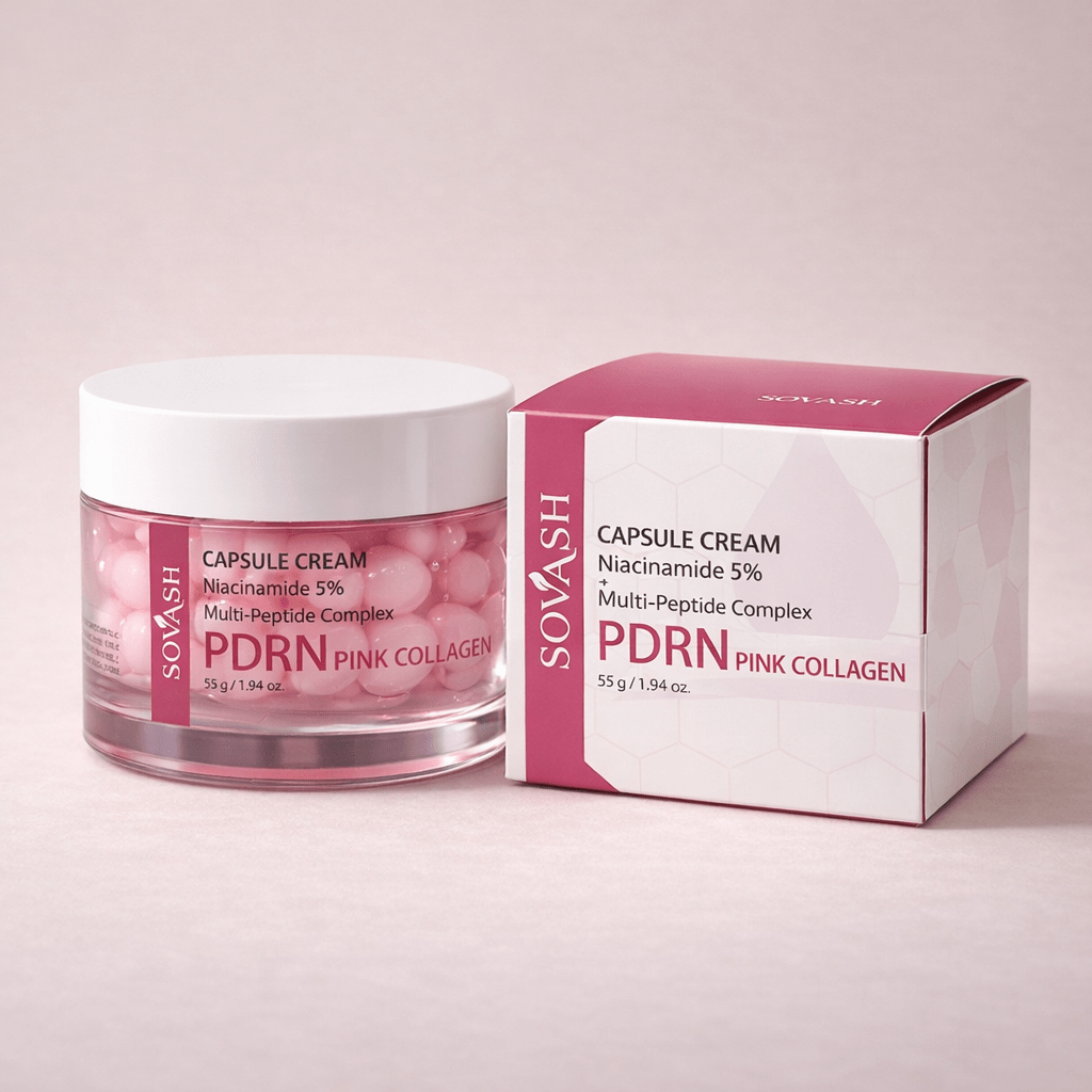 PDRN Pink Collagen Capsule Cream - Deep Hydrating Face Moisturizer with Salmon DNA & Hyaluronic Acid – Skincare by SOVASH