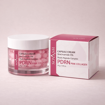 PDRN Pink Collagen Capsule Cream - Deep Hydrating Face Moisturizer with Salmon DNA & Hyaluronic Acid – Skincare by SOVASH