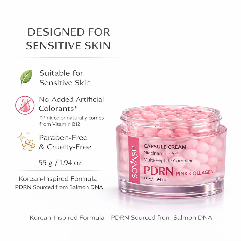 PDRN Pink Collagen Capsule Cream | Salmon DNA & Peptide Anti - Aging Moisturizer – Skincare by SOVASH