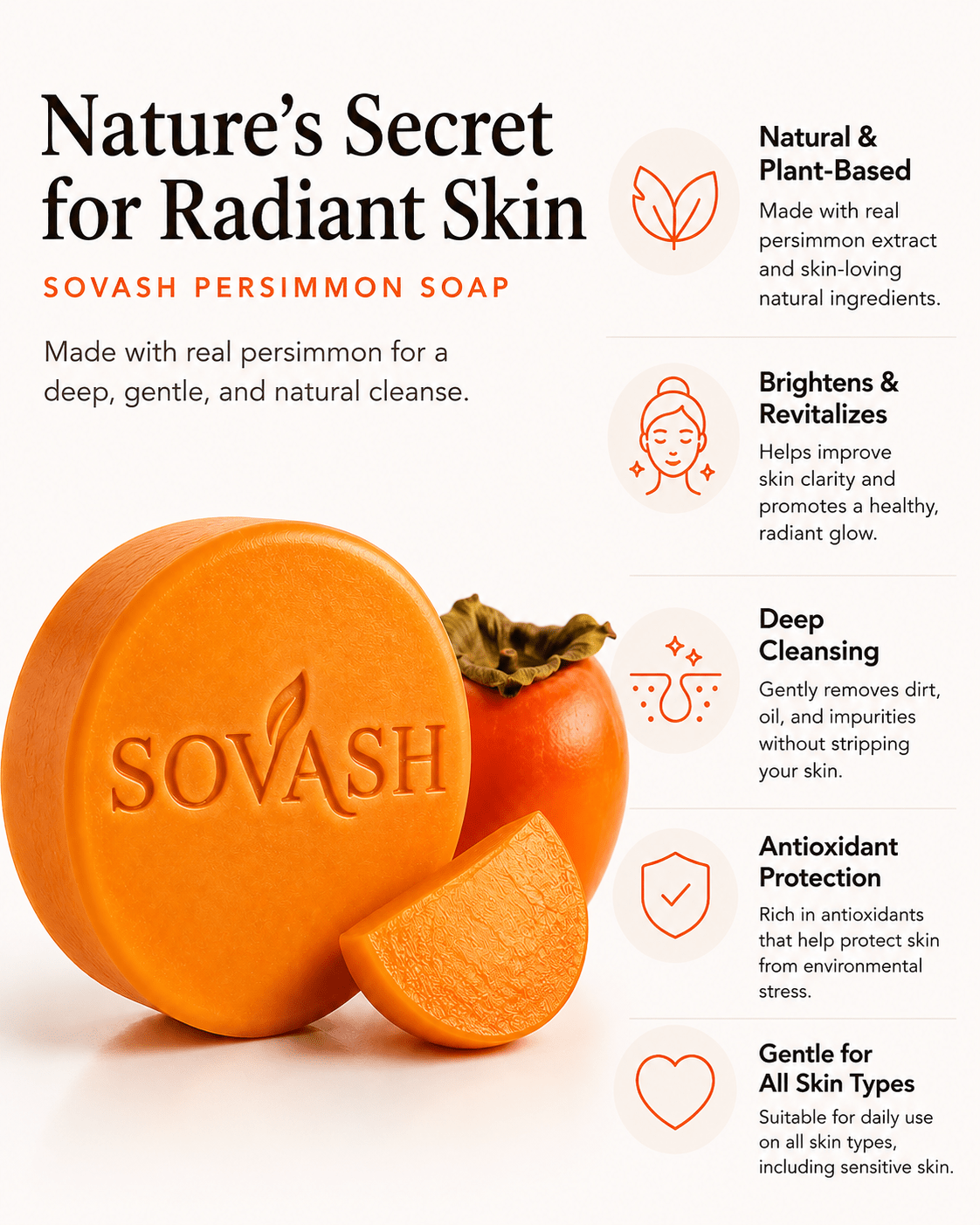 Persimmon Soap Bar by SOVASH™ – Skincare by SOVASH
