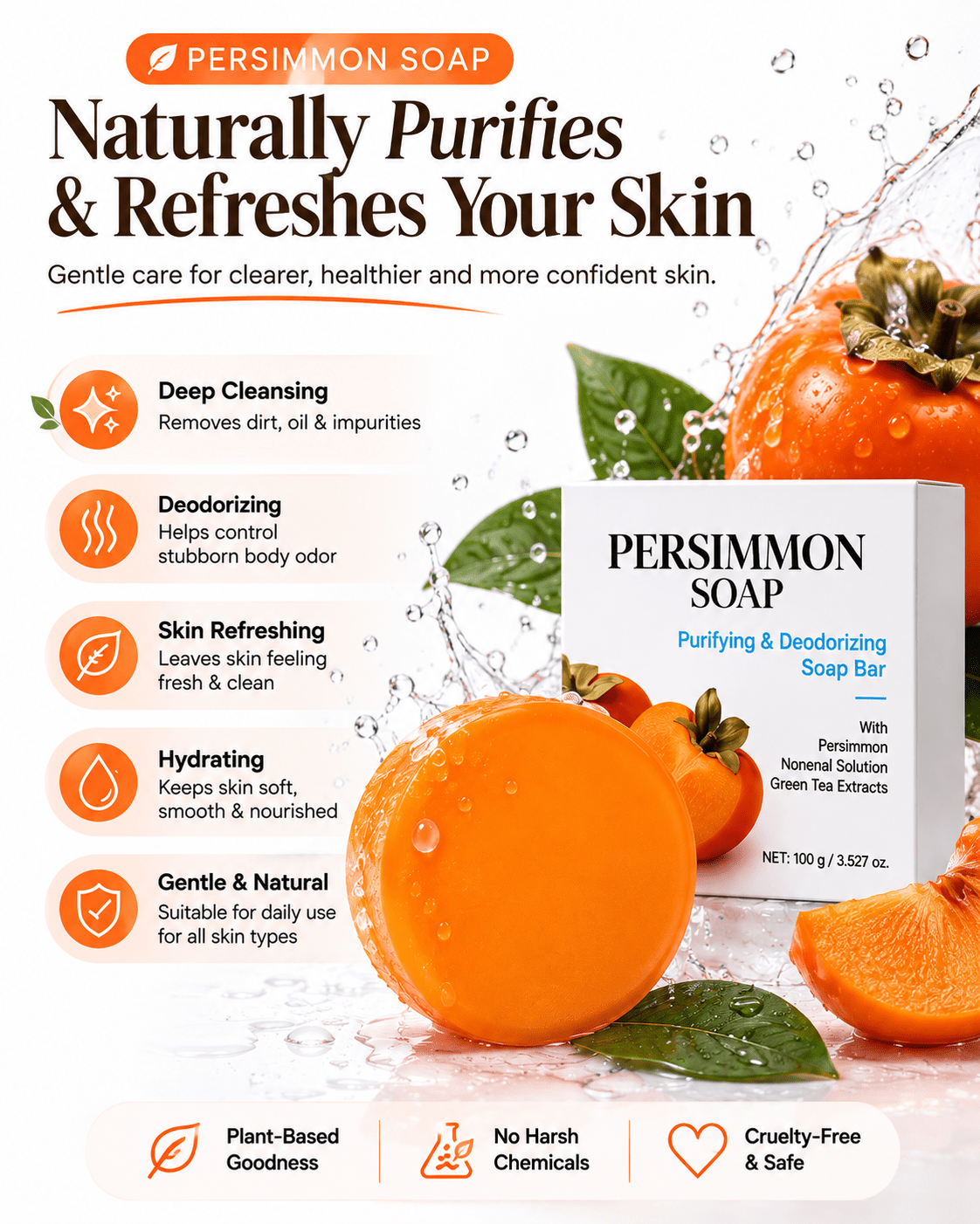 Persimmon Soap Bar by SOVASH™ – Skincare by SOVASH