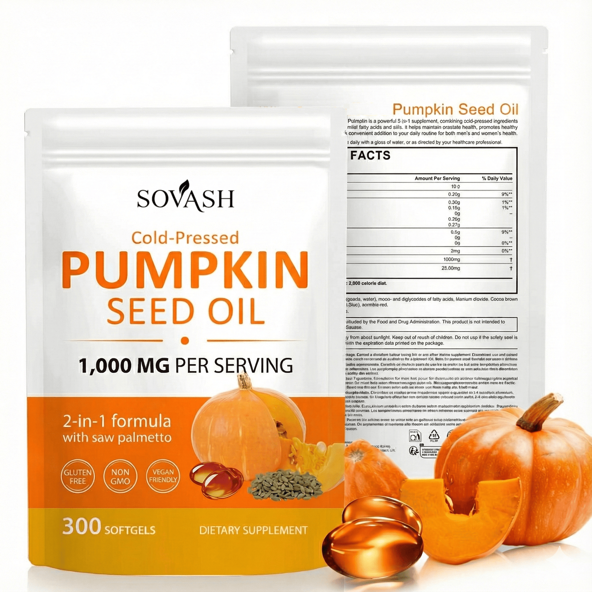 Pumpkin Seed Oil Capsules – Cold - Pressed 1000 mg Supplement – Supplements by SOVASH